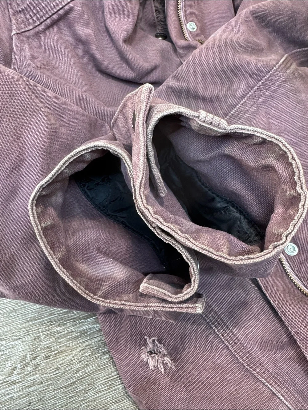Carhartt Hooded Work Jacket in Plum